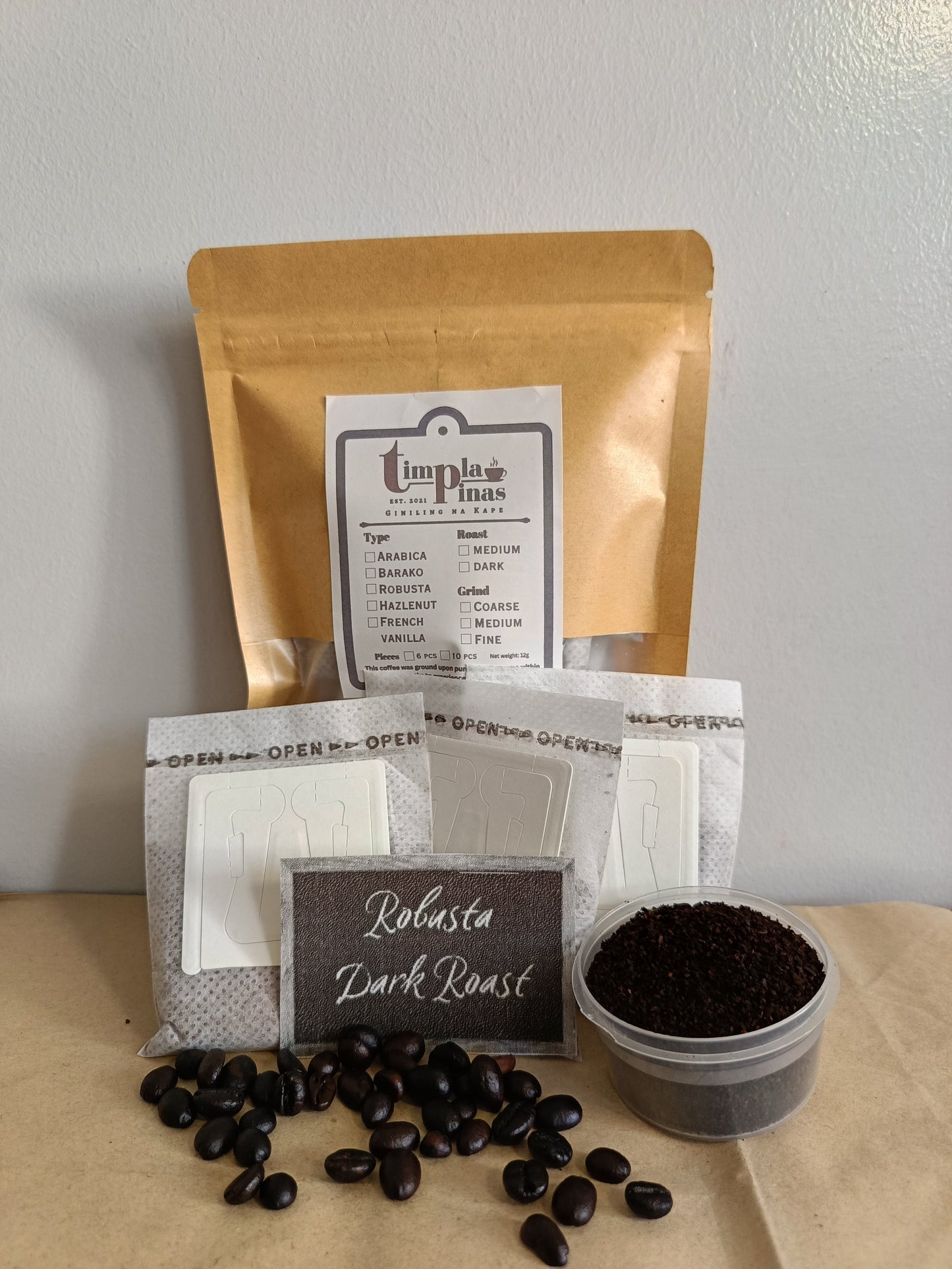 [TP] 12g Robusta Drip Coffee Medium and Dark Roast