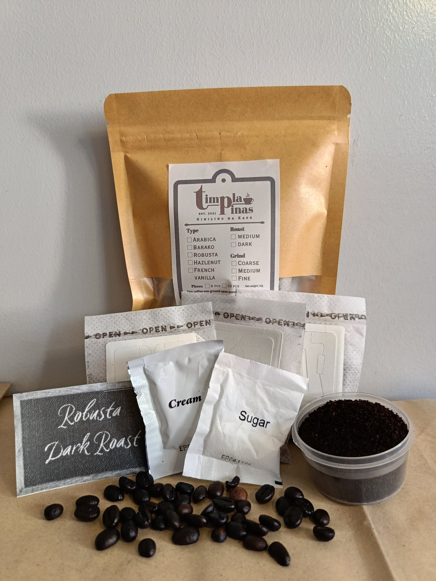 [TP] 12g Robusta Drip Coffee Medium and Dark Roast